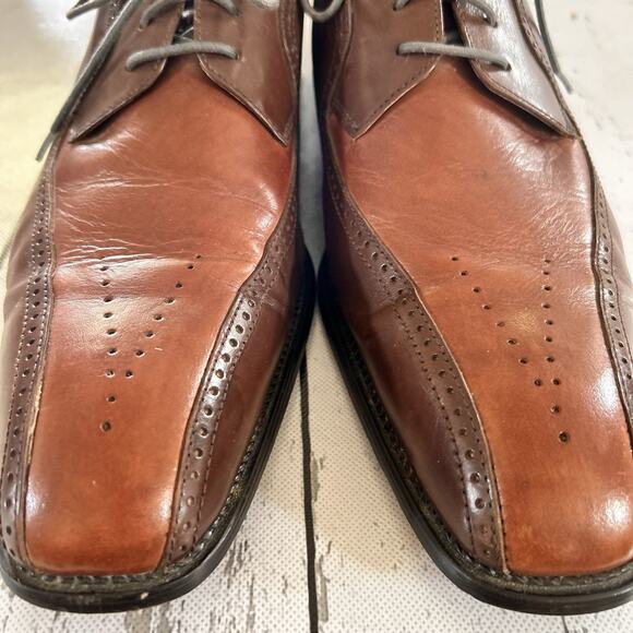 Sz 14 Stacy Adams Brown Leather Oxford Lace Up Dress Shoes 14 M 24189-14 main image 6